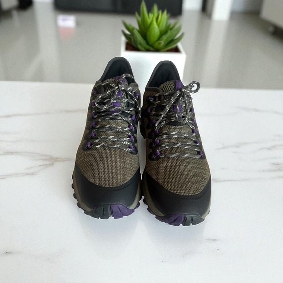 Merrell Shoes - Womens Merrell Moab Flight Trail Running Shoes Olive Green Purple Size 9.5